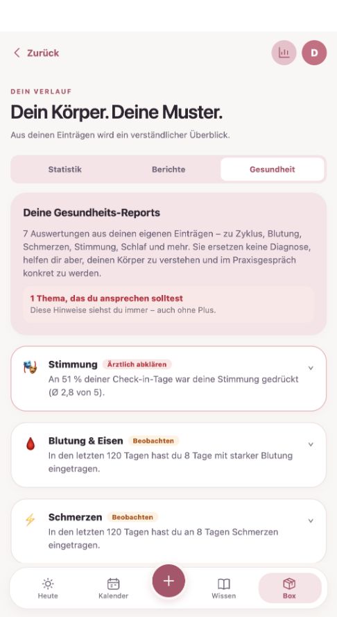 Aktuelle App-Vorschau: Gesundheits-Reports fürs Arztgespräch